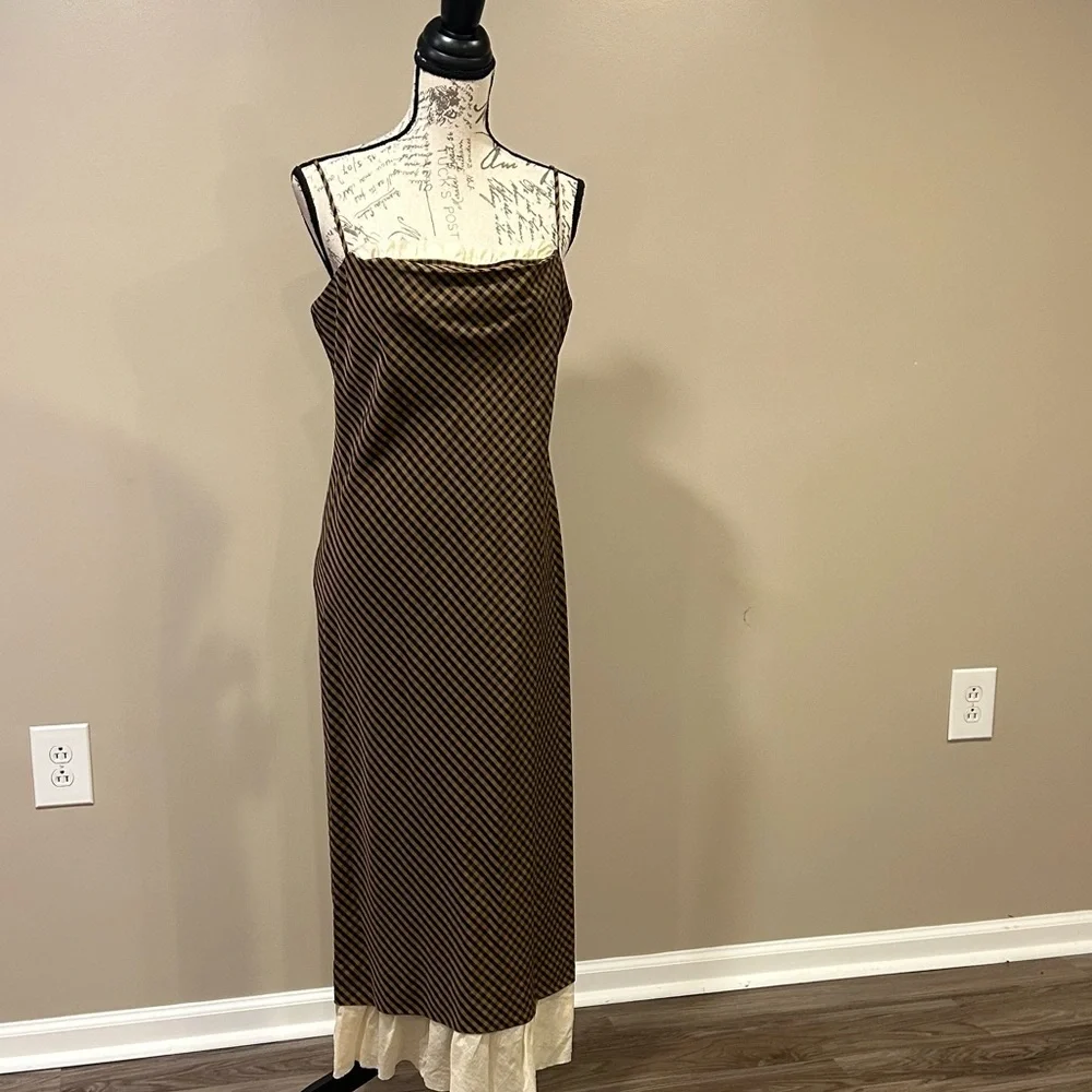 ANTONIO MELANI Brown and Cream Dress - Picture 8 of 12